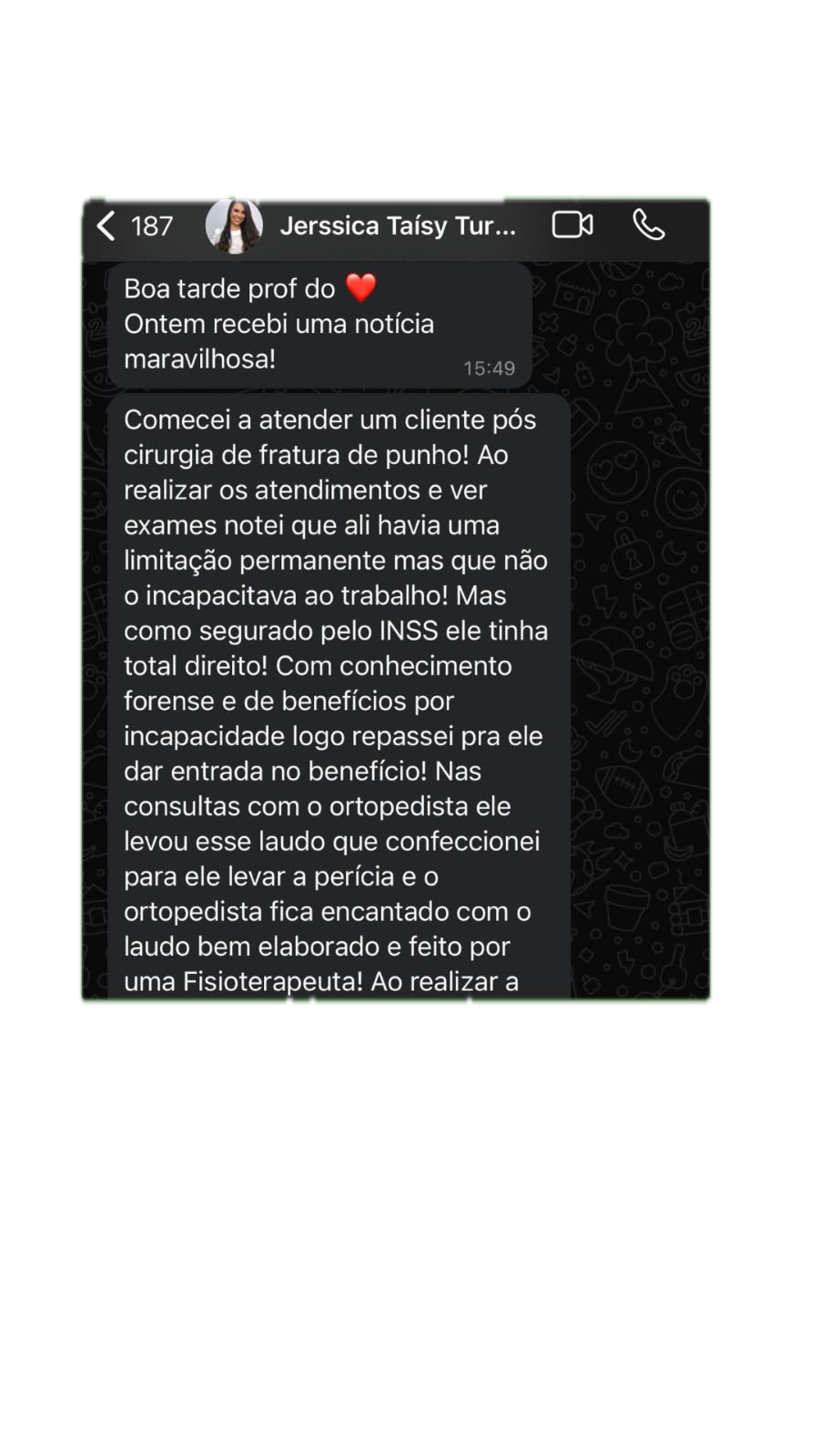 Depoimento real de aluno do Fisioterapeuta Forense Pro 3
